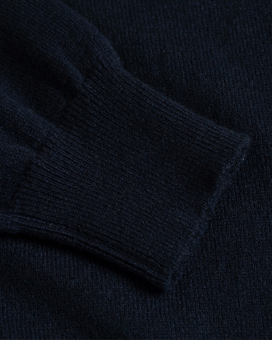 Herre | Trøjer | Piacenza Cashmere | Cashmere Half Zip Sweater Navy