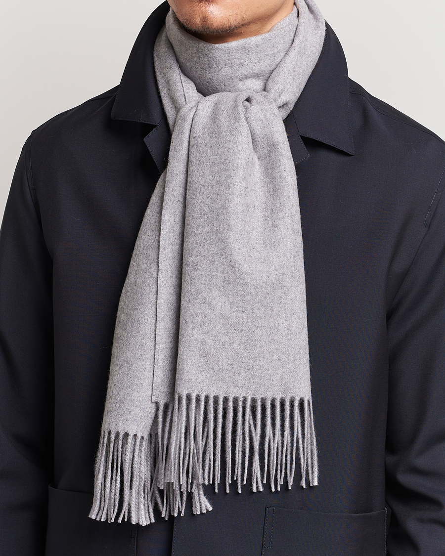 Herre | Halstørklæder | Piacenza Cashmere | Cashmere Scarf Light Grey