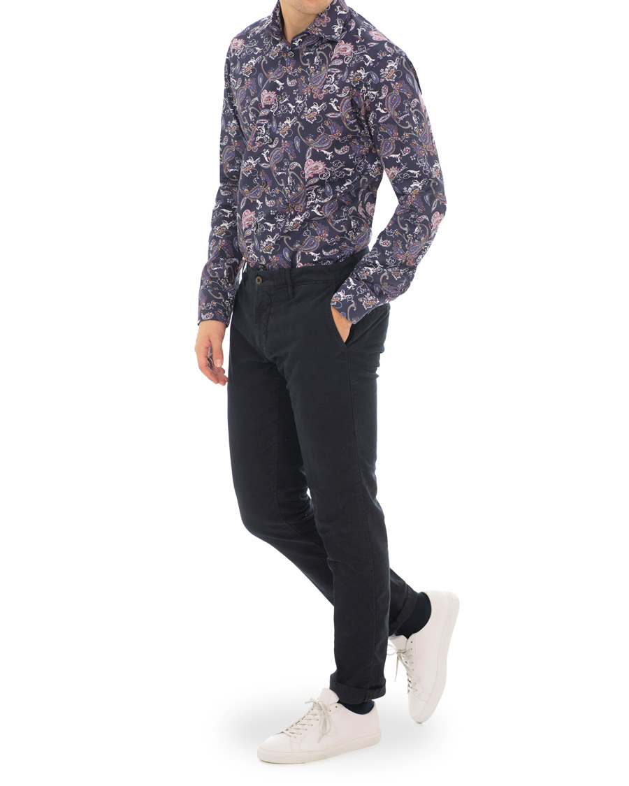 Herre | Skjorter | Eton | Slim Fit Printed Paisley Shirt Navy