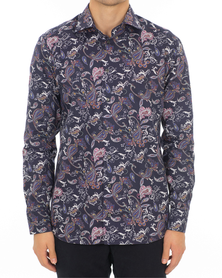 Herre | Skjorter | Eton | Slim Fit Printed Paisley Shirt Navy
