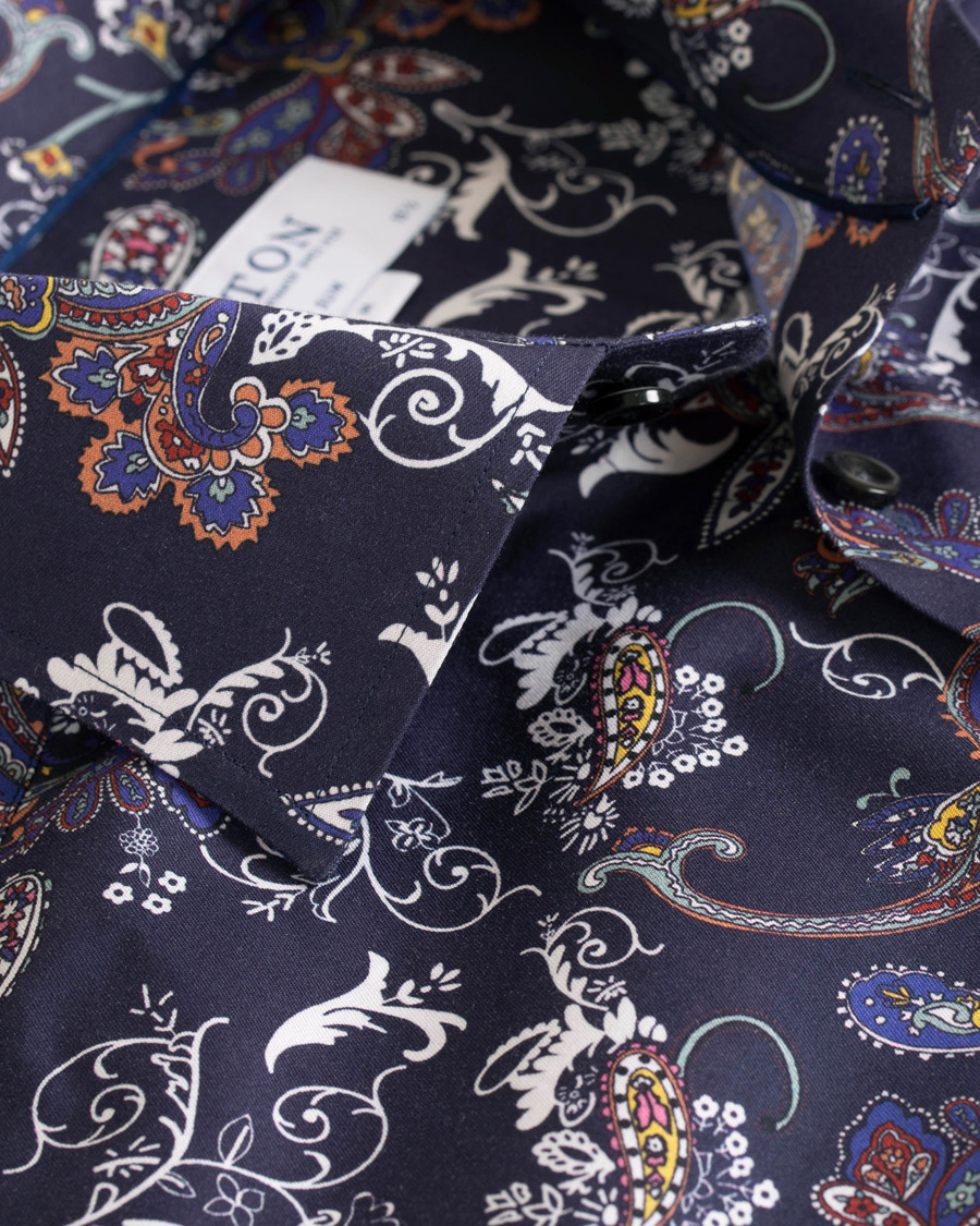 Herre | Skjorter | Eton | Slim Fit Printed Paisley Shirt Navy