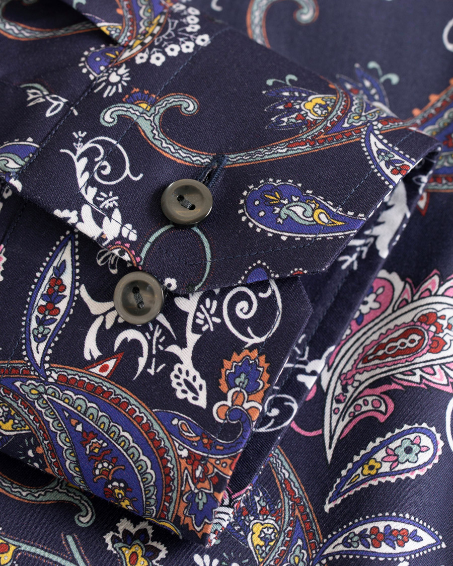 Herre | Skjorter | Eton | Slim Fit Printed Paisley Shirt Navy