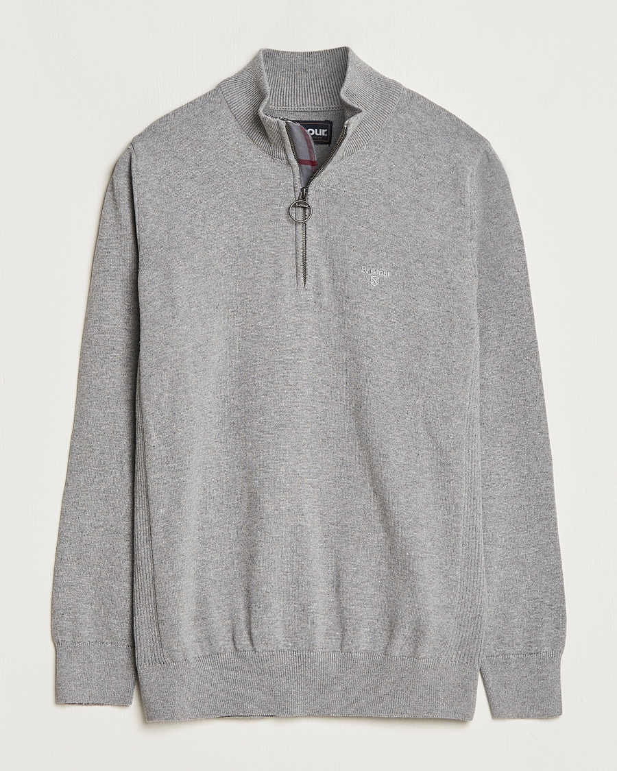 Herre | Trøjer | Barbour Lifestyle | Cotton Half Zip Grey Marl