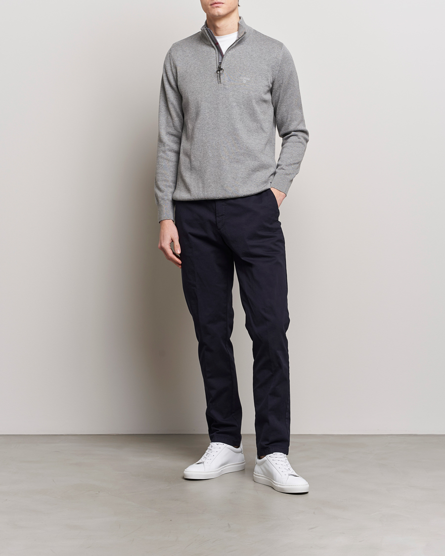 Herre | Trøjer | Barbour Lifestyle | Cotton Half Zip Grey Marl
