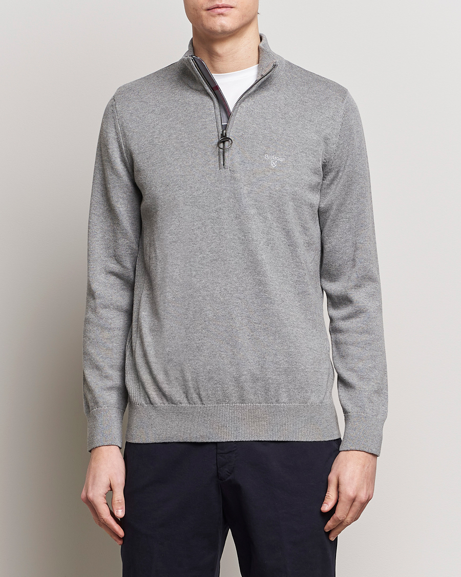 Herre | Tøj | Barbour Lifestyle | Cotton Half Zip Grey Marl