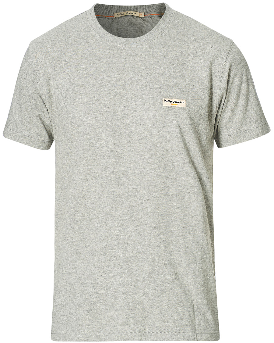 Herre | T-Shirts | Nudie Jeans | Daniel Logo Tee Grey Melange