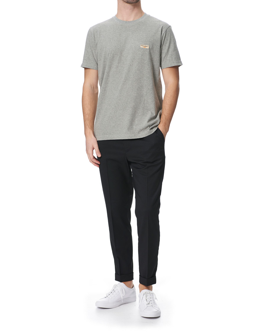Herre | T-Shirts | Nudie Jeans | Daniel Logo Tee Grey Melange