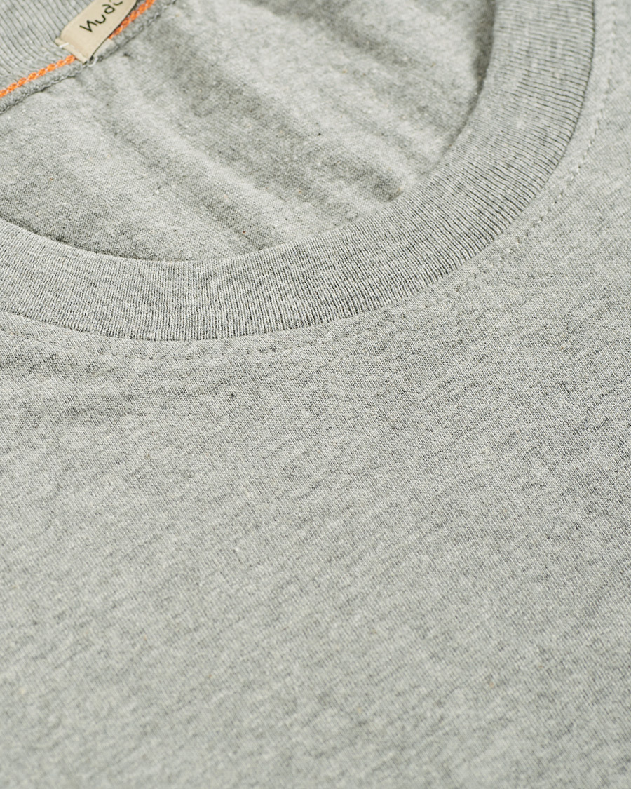 Herre | T-Shirts | Nudie Jeans | Daniel Logo Tee Grey Melange