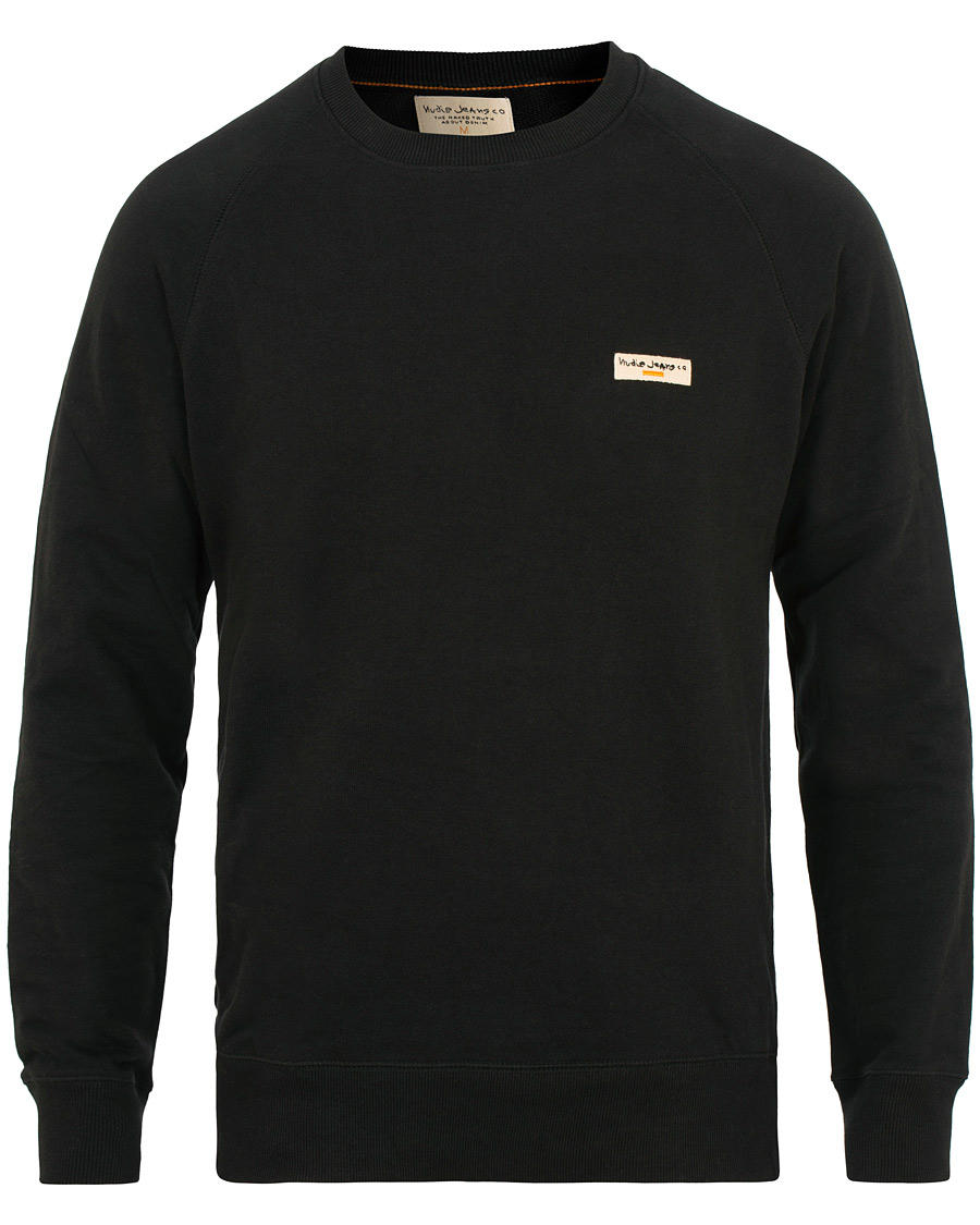 Herre | Trøjer | Nudie Jeans | Samuel Logo Crew Neck Sweatshirt Black
