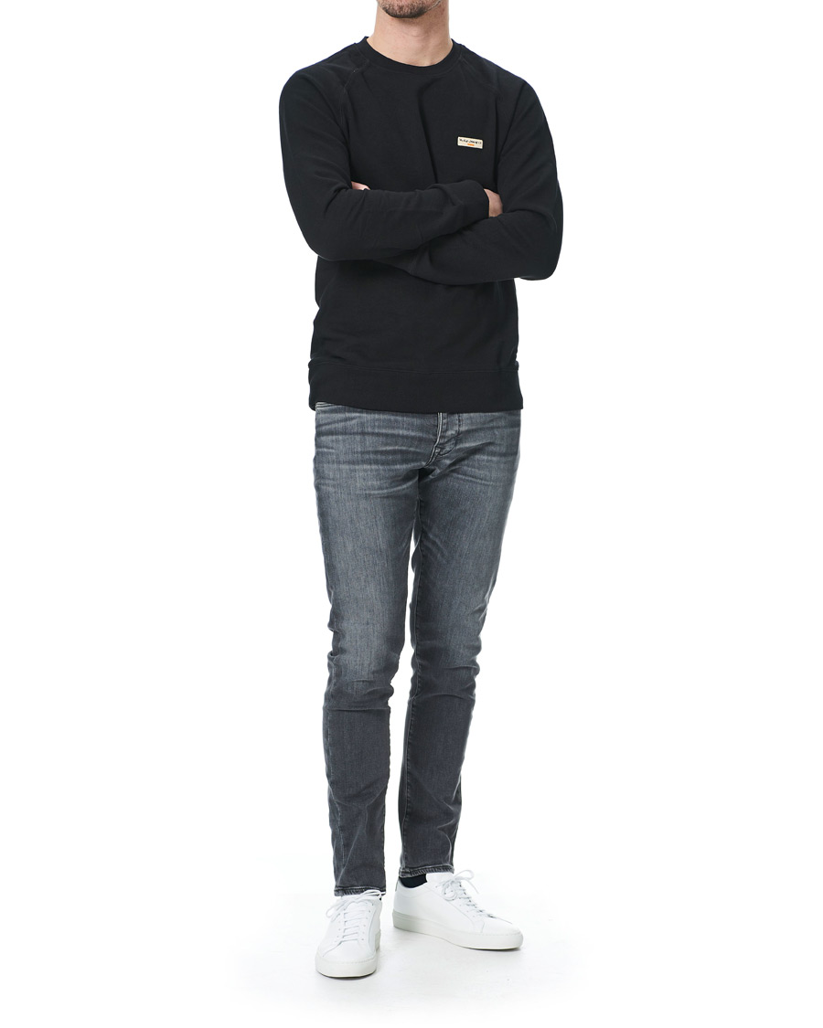 Herre | Trøjer | Nudie Jeans | Samuel Logo Crew Neck Sweatshirt Black