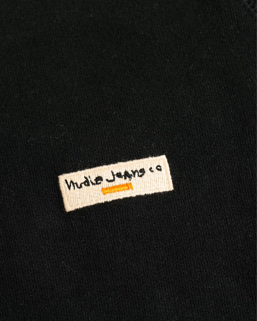 Herre | Trøjer | Nudie Jeans | Samuel Logo Crew Neck Sweatshirt Black