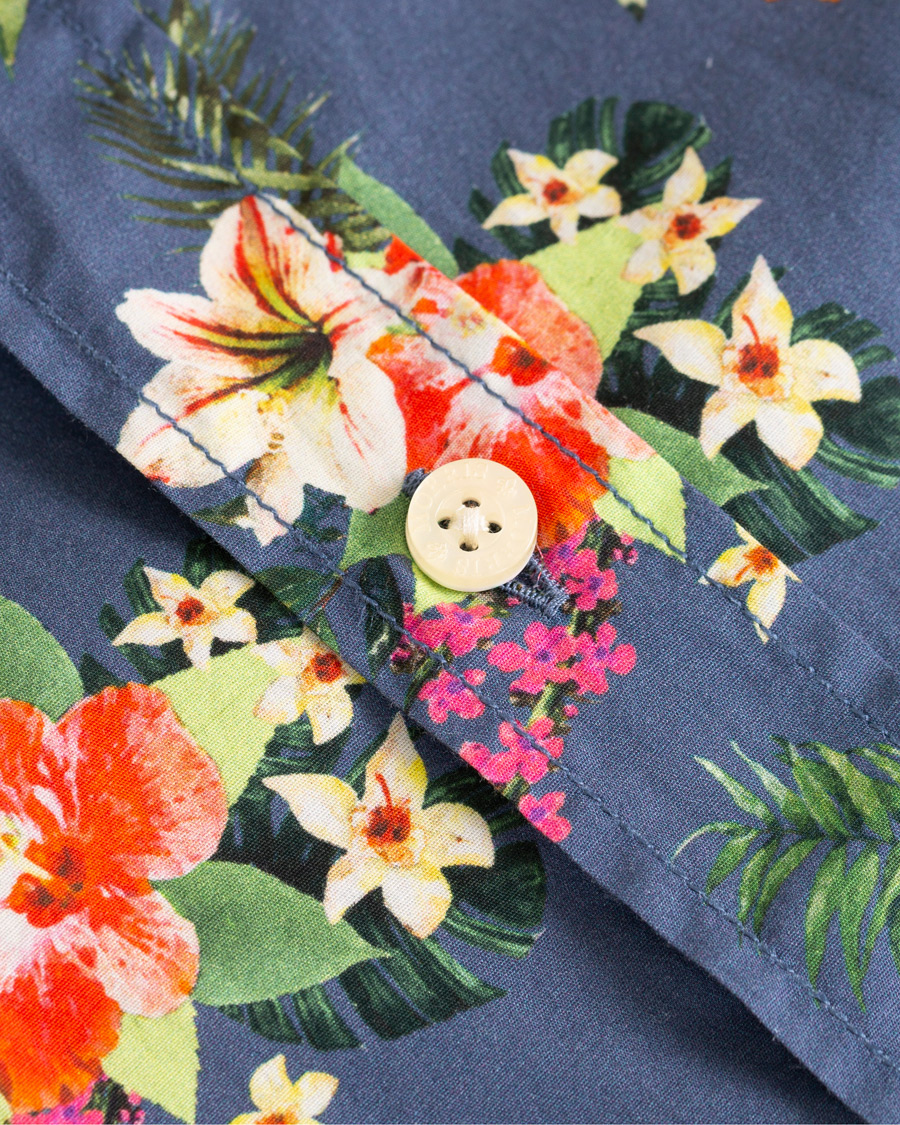 Herre | Skjorter | Morris | Dan Button Down Flower Shirt Blue