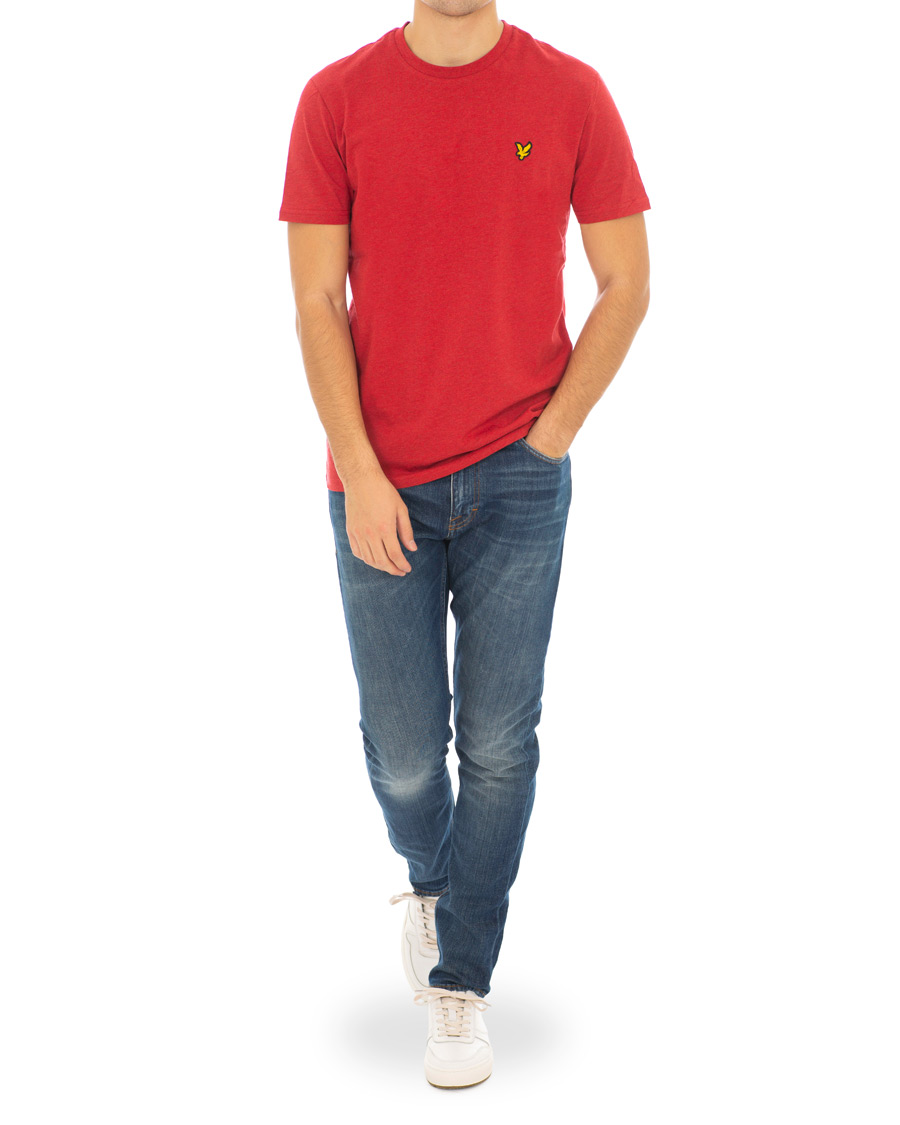 Herre | T-Shirts | Lyle & Scott | Garment Dyed T-Shirt Dark Red Marl