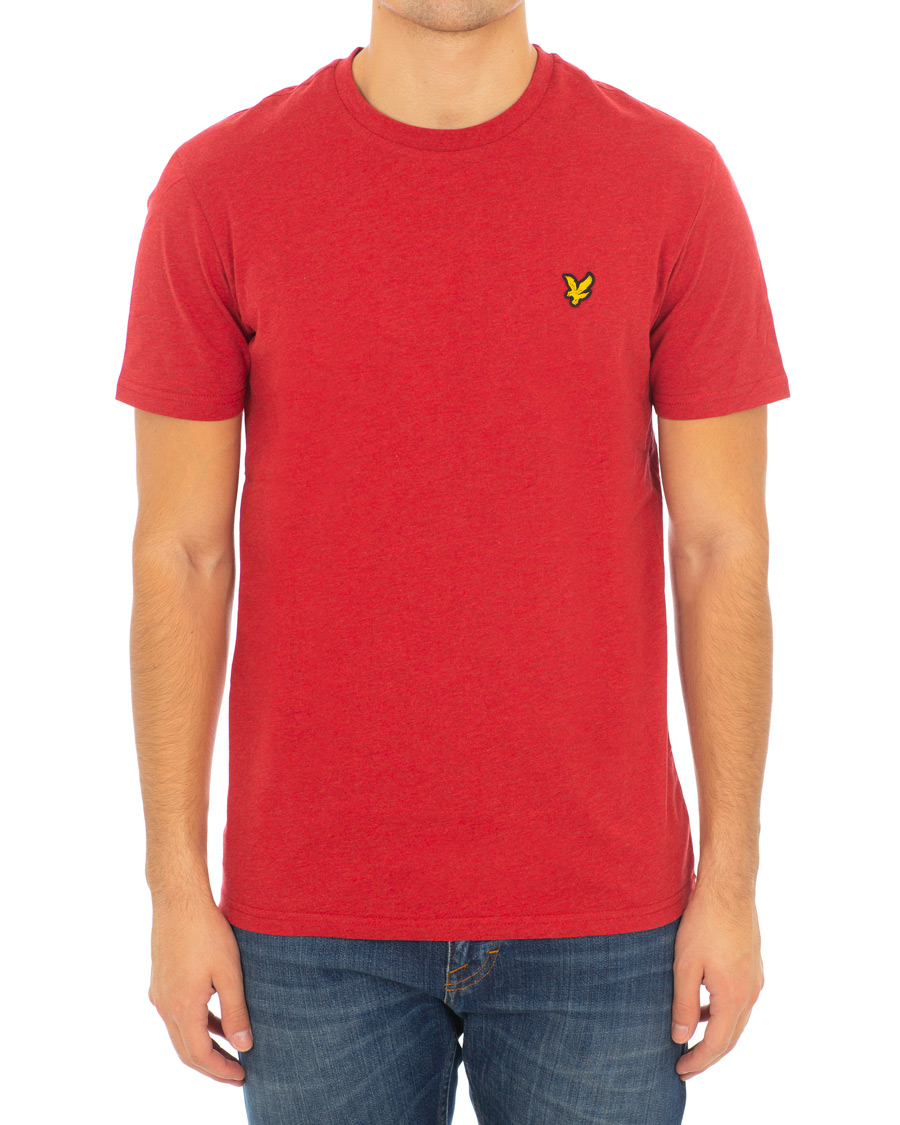 Herre | T-Shirts | Lyle & Scott | Garment Dyed T-Shirt Dark Red Marl