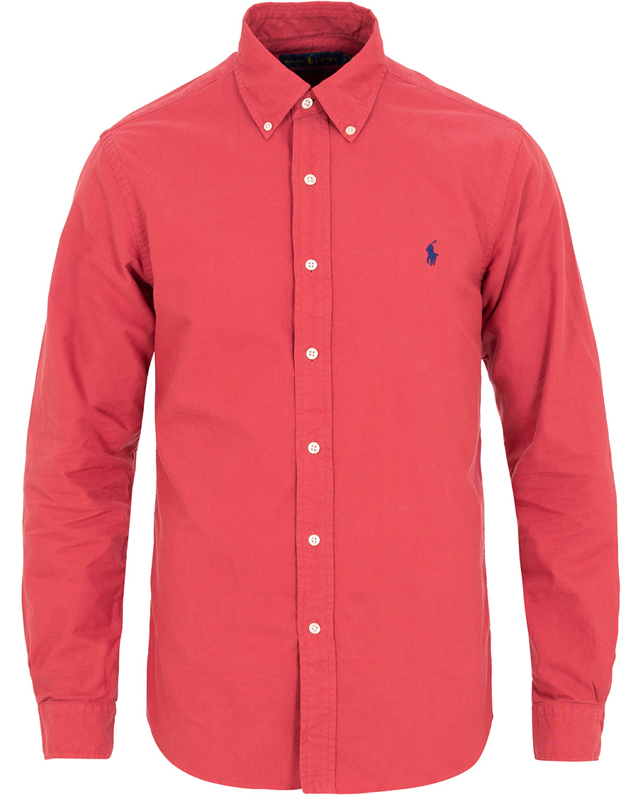 Herre | Skjorter | Polo Ralph Lauren | Slim Fit Garment Dyed Oxford Shirt Chilli Pepper