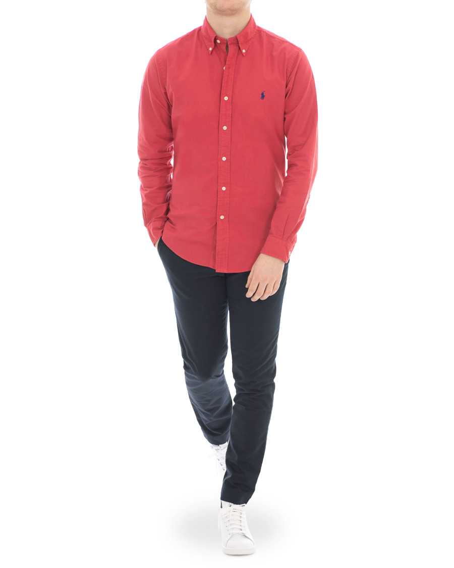 Herre | Skjorter | Polo Ralph Lauren | Slim Fit Garment Dyed Oxford Shirt Chilli Pepper