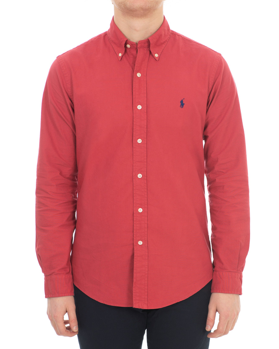 Herre | Skjorter | Polo Ralph Lauren | Slim Fit Garment Dyed Oxford Shirt Chilli Pepper