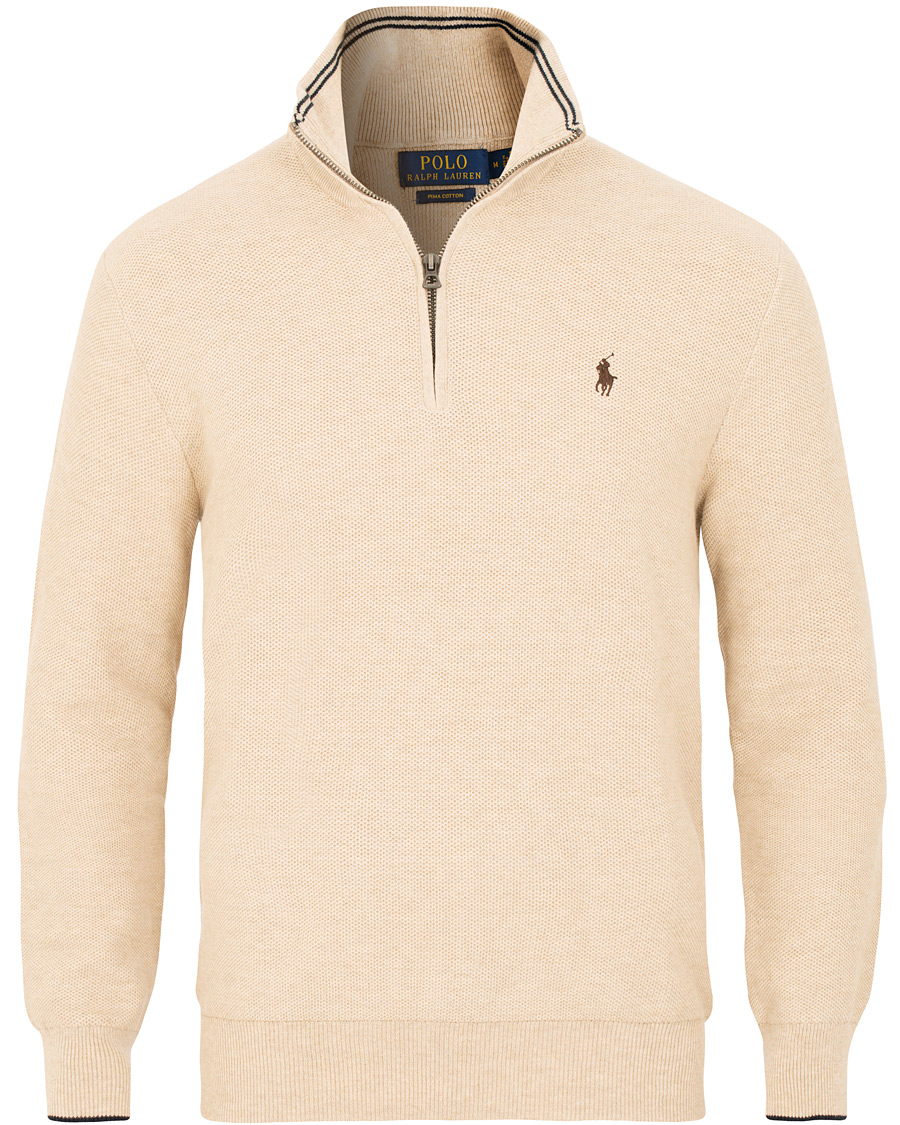 Herre | Trøjer | Polo Ralph Lauren | Texture Half Zip Oatmeal Heather