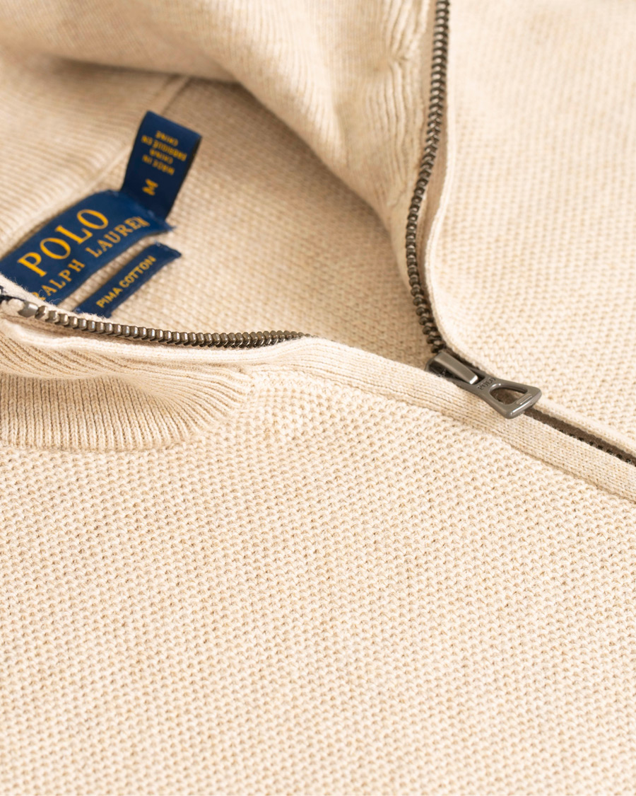 Herre | Trøjer | Polo Ralph Lauren | Texture Half Zip Oatmeal Heather