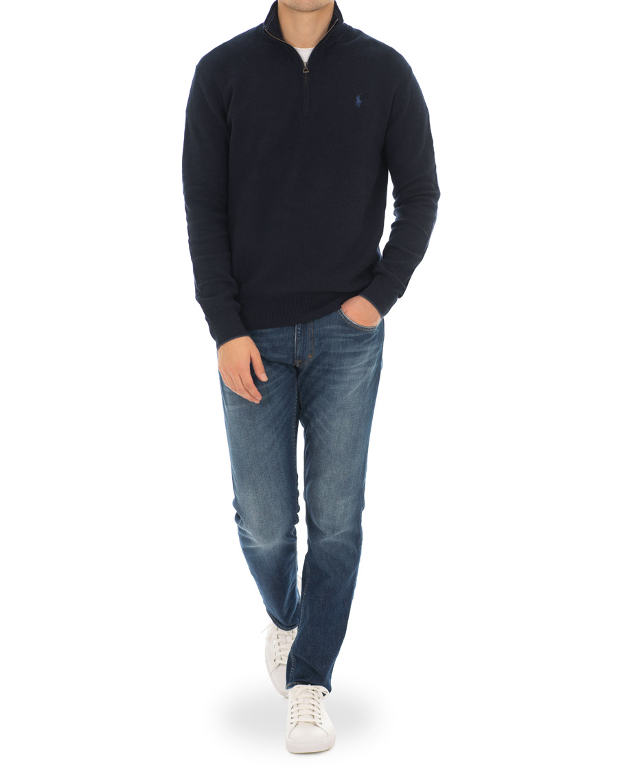Herre | Trøjer | Polo Ralph Lauren | Texture  Half Zip Navy Heather