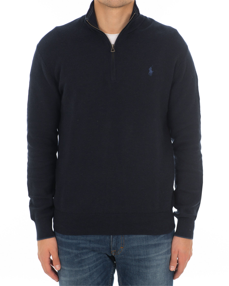 Herre | Trøjer | Polo Ralph Lauren | Texture  Half Zip Navy Heather