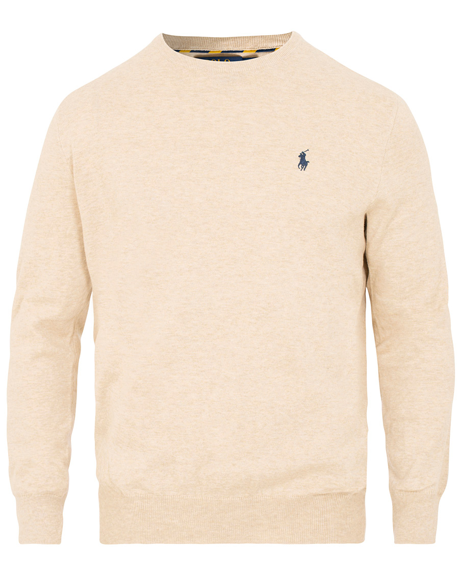 Herre | Trøjer | Polo Ralph Lauren | Pima Cotton Crew Neck Pullover Sand Heather