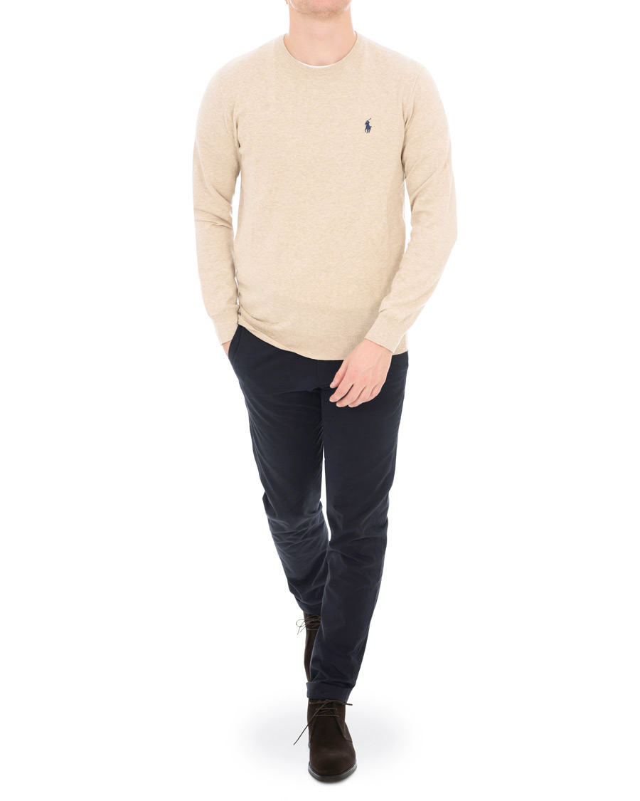 Herre | Trøjer | Polo Ralph Lauren | Pima Cotton Crew Neck Pullover Sand Heather