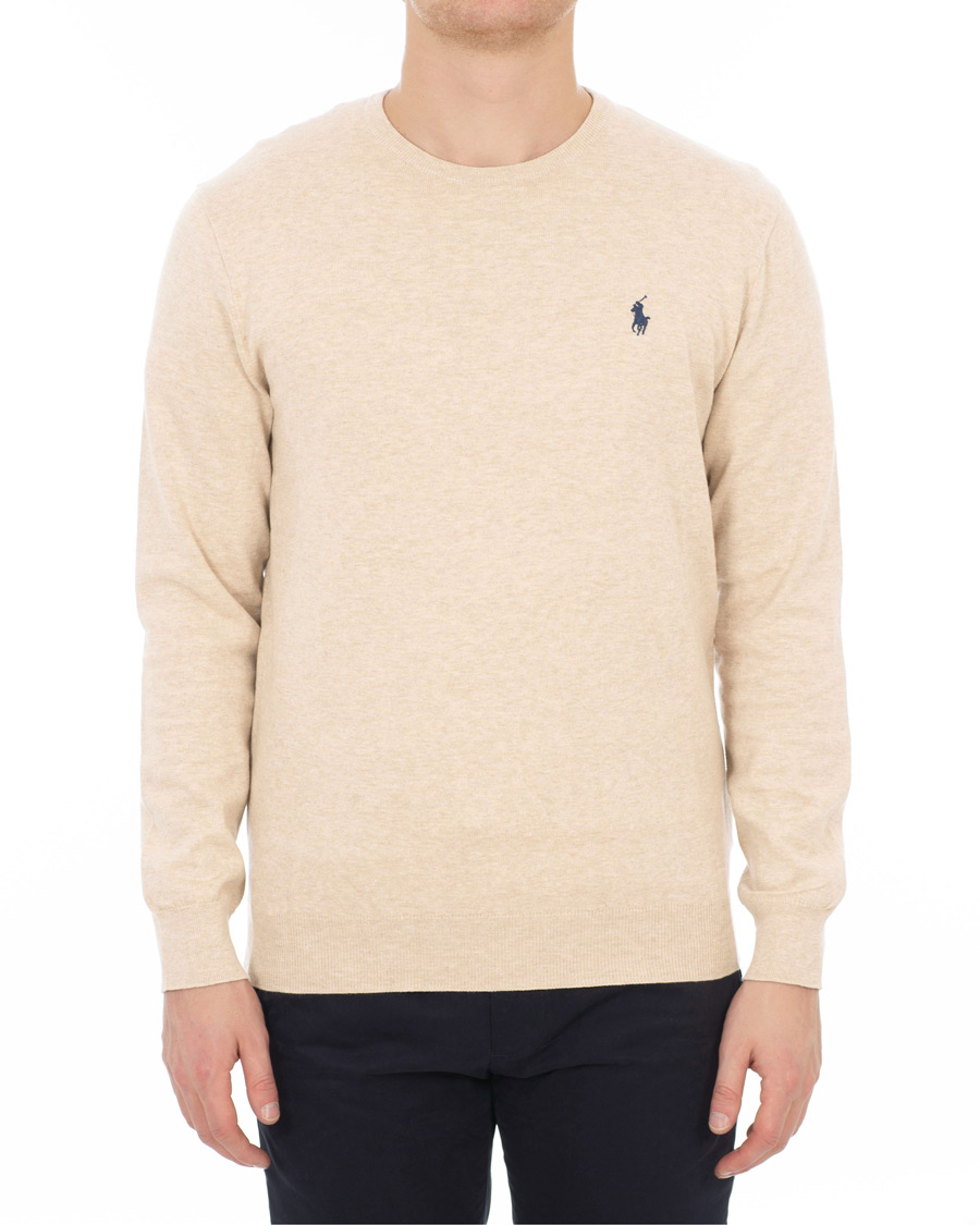Herre | Trøjer | Polo Ralph Lauren | Pima Cotton Crew Neck Pullover Sand Heather