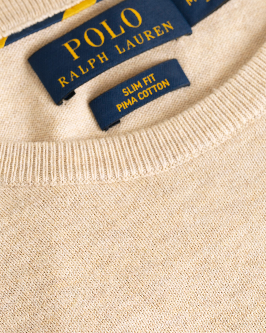 Herre | Trøjer | Polo Ralph Lauren | Pima Cotton Crew Neck Pullover Sand Heather