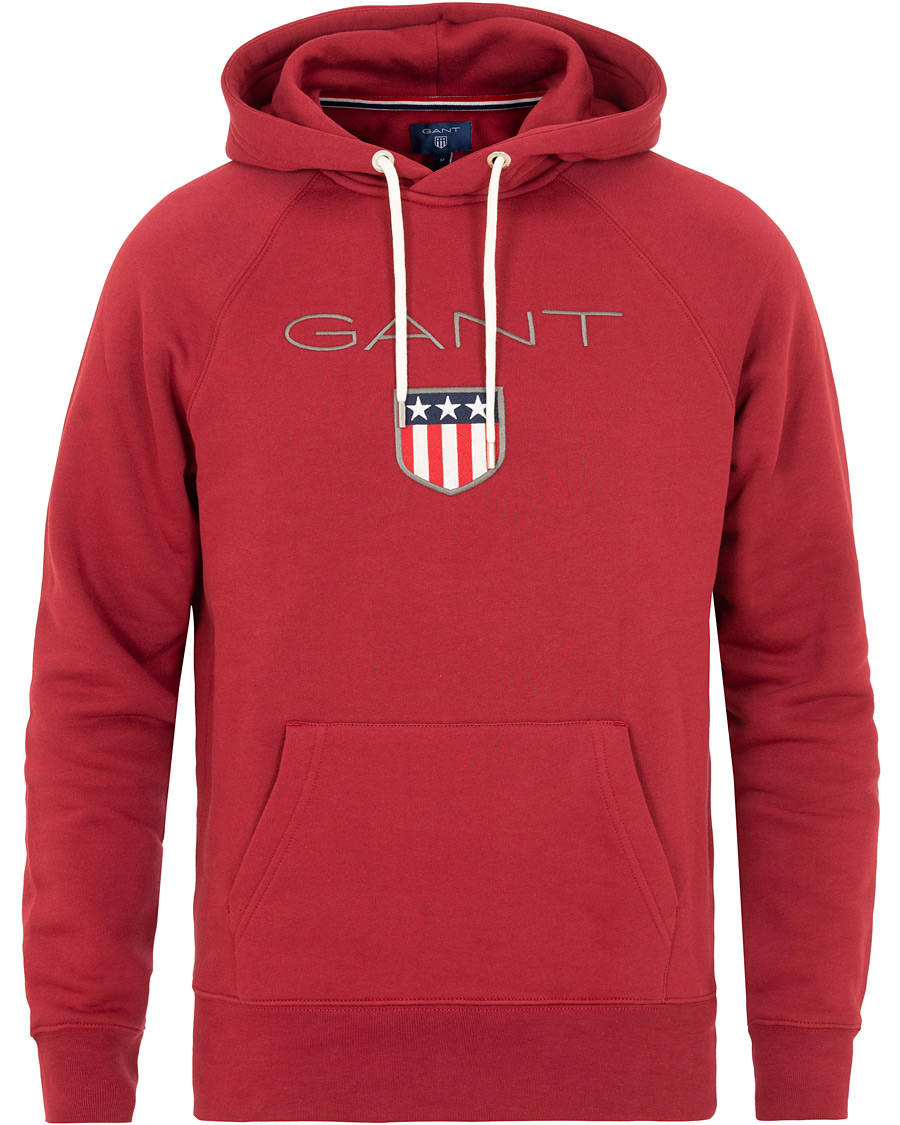 Herre | Trøjer | GANT | Shield Hoodie Mahogany Red