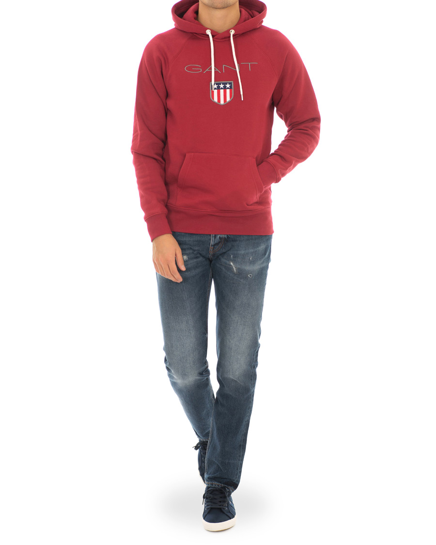 Herre | Trøjer | GANT | Shield Hoodie Mahogany Red