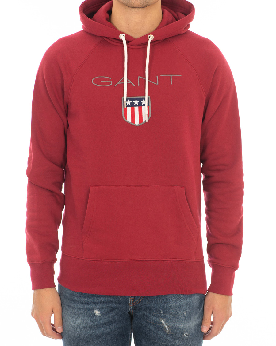 Herre | Trøjer | GANT | Shield Hoodie Mahogany Red