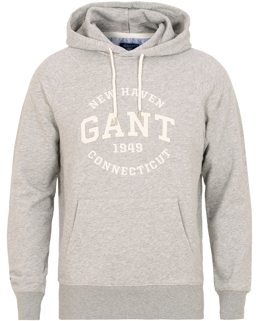 Herre | Trøjer | GANT | Logo Hoodie Grey Melange