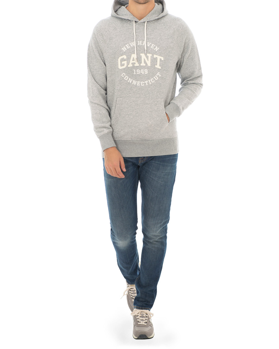 Herre | Trøjer | GANT | Logo Hoodie Grey Melange