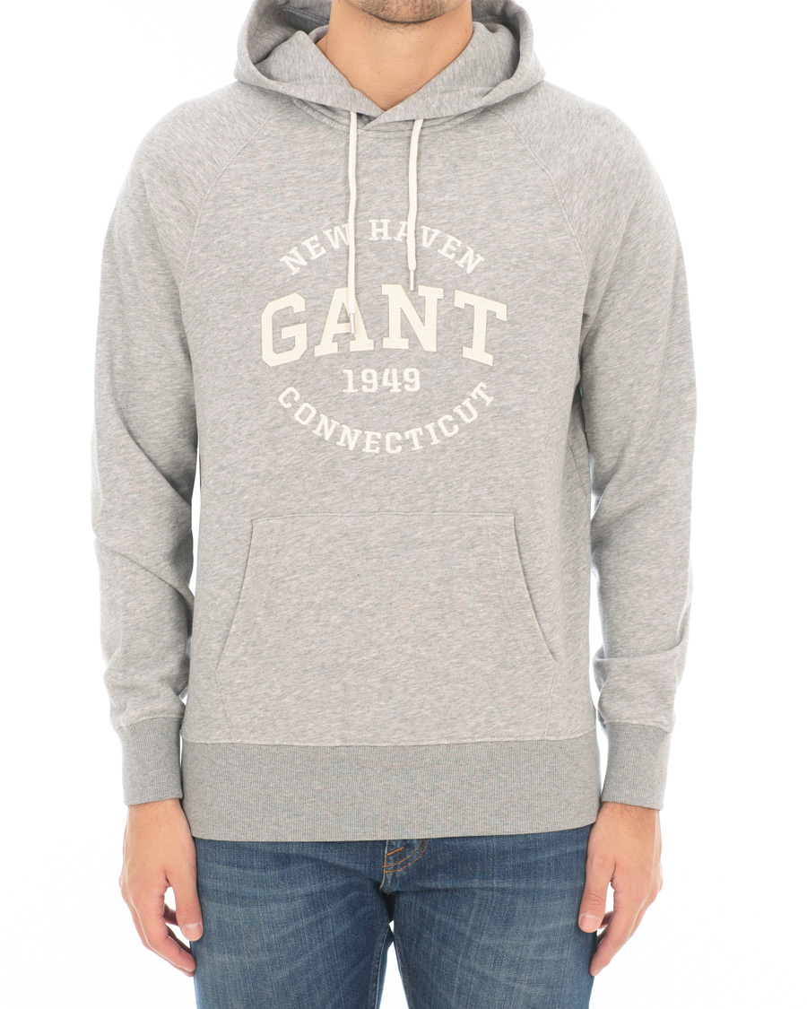 Herre | Trøjer | GANT | Logo Hoodie Grey Melange