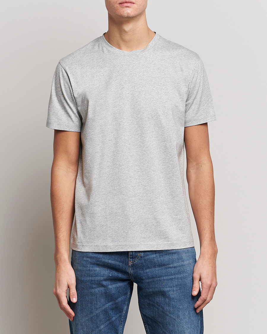 Herre | Loungewear | Sunspel | Riviera Midweight Tee Grey Melange