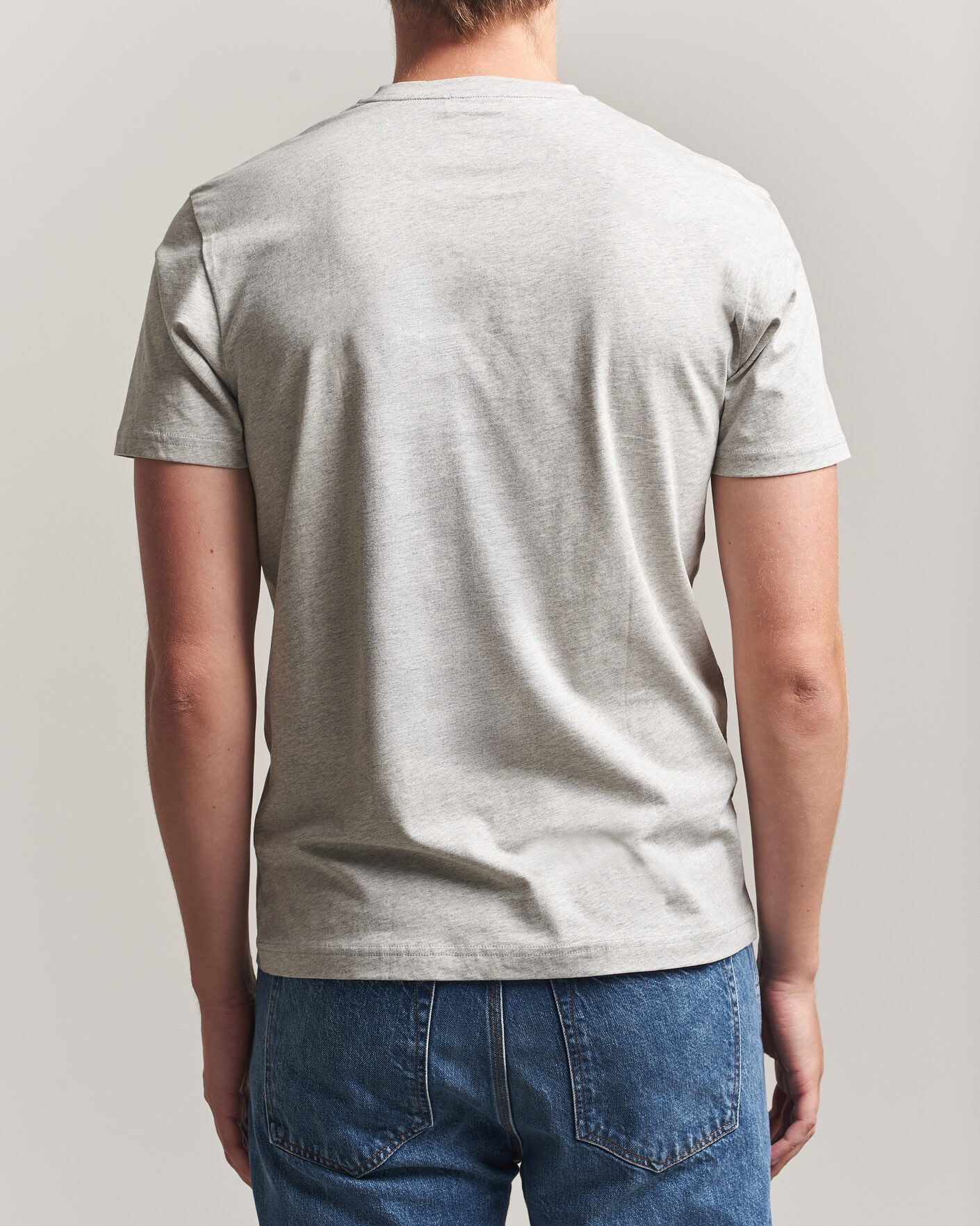 Herre | T-Shirts | Sunspel | Riviera Midweight T-Shirt Grey Melange