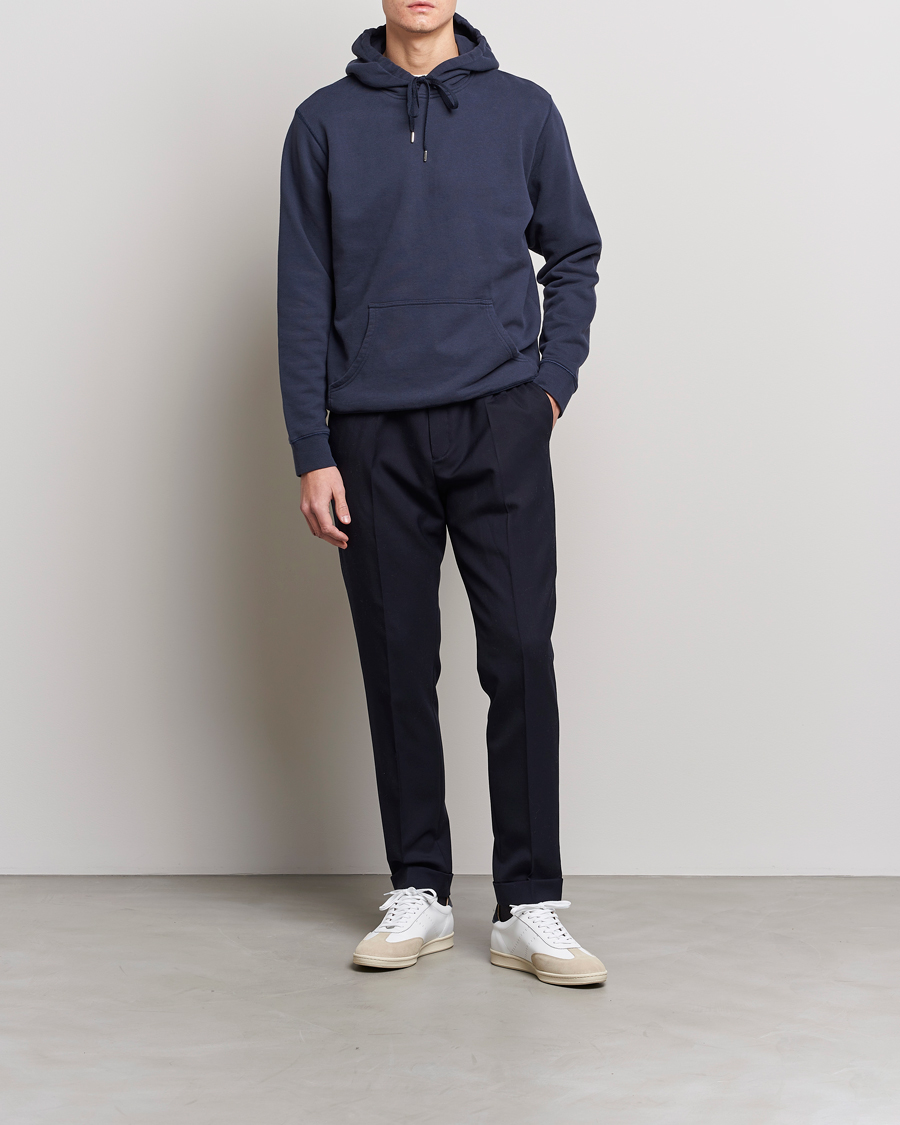 Herre | Trøjer | Sunspel | Loopback Hoodie Navy