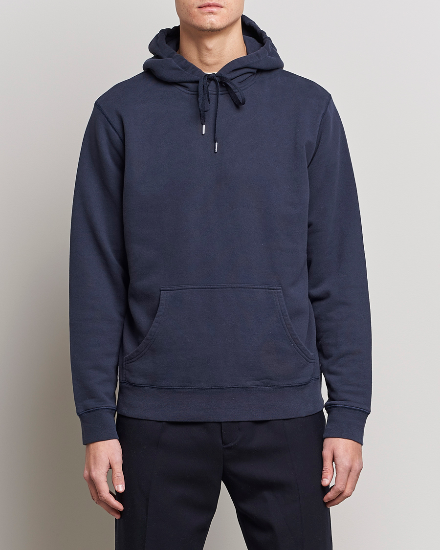 Herre | Trøjer | Sunspel | Loopback Hoodie Navy