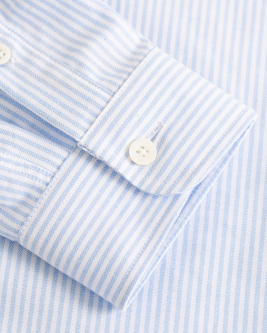 Herre | Skjorter | AMI | Striped Oxford Shirt White/Blue