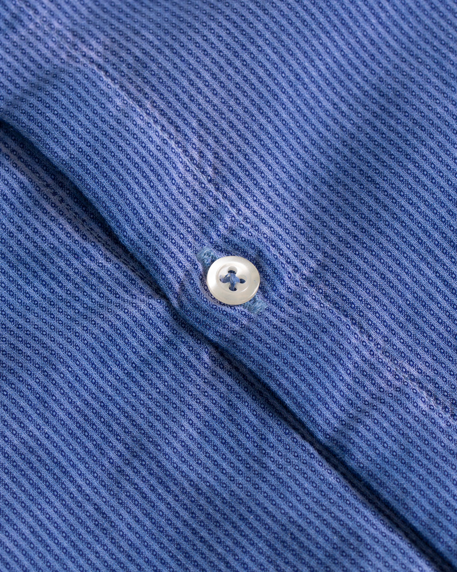 Herre | Skjorter | Massimo Alba | Noto Jacquard Mandarin Collar Shirt Indigo Blue