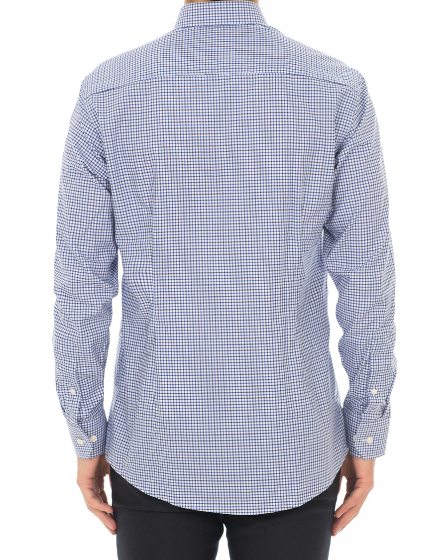 Herre | Skjorter | Eton | Slim Fit Micro Check Cut Away Shirt White/Blue