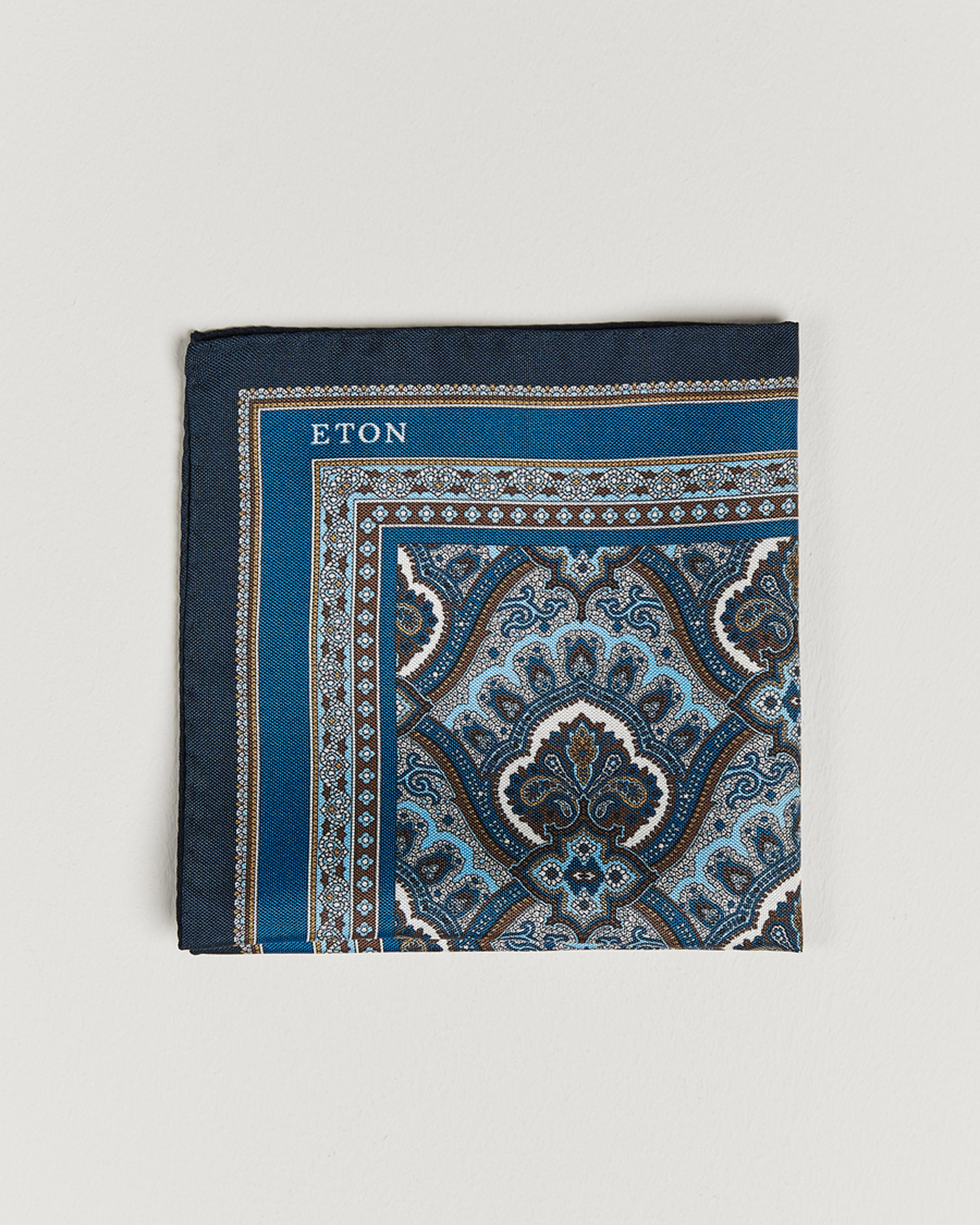 trussel døråbning Ride Eton Silk Paisley Print Pocket Square Blue - CareOfCarl.dk