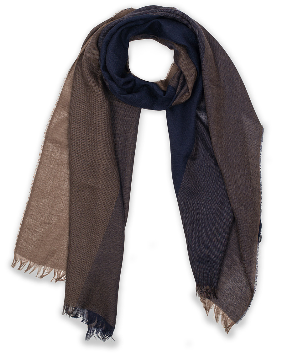 Herre | Eton Merino Wool Block Coloured Scarf Blue | Eton | Merino Wool Block Coloured Scarf Blue