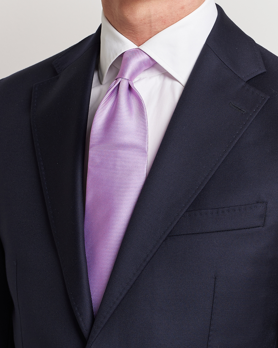 Herre | Eton Silk Basket Weave Tie Pink | Eton | Silk Basket Weave Tie Pink
