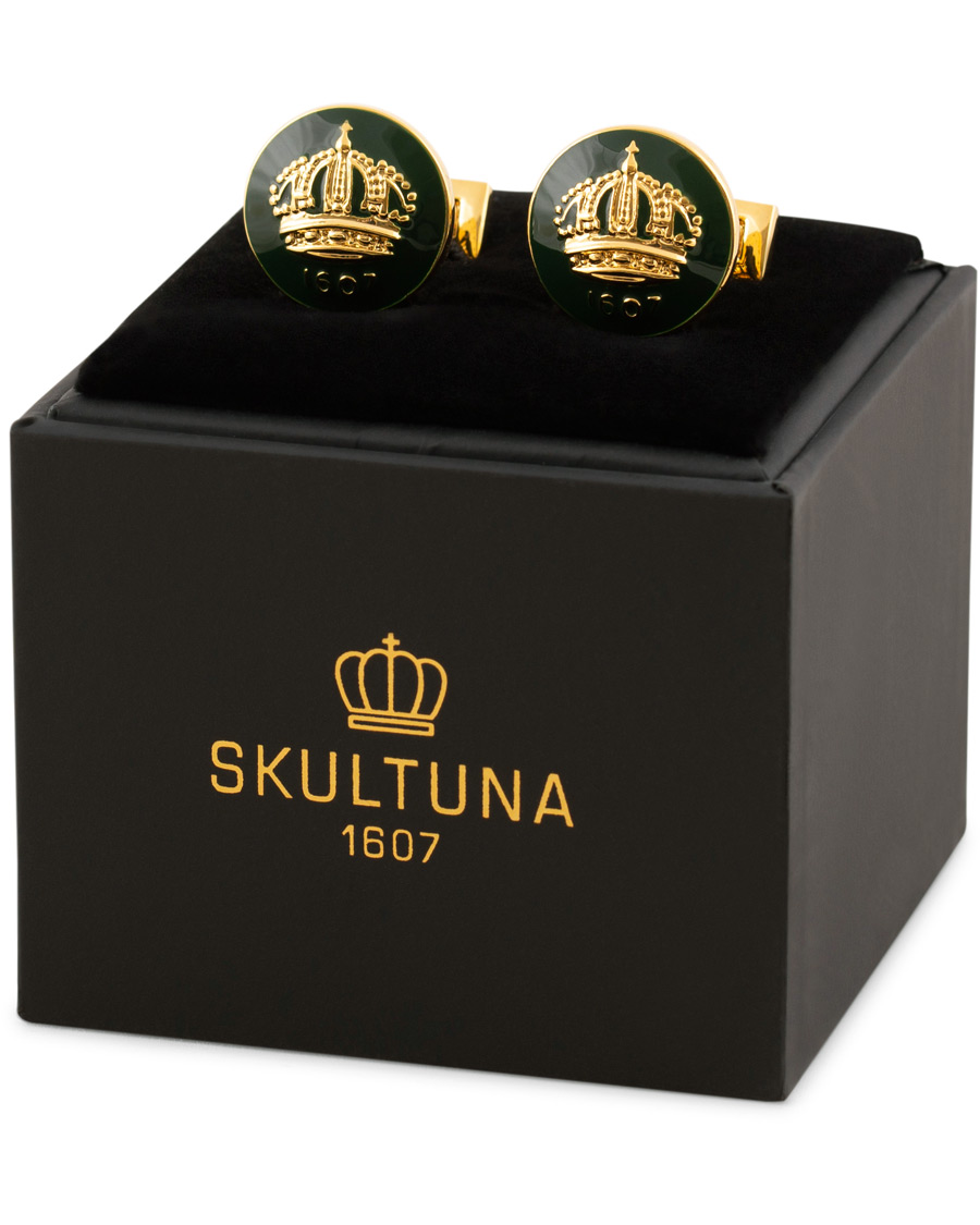 Herre | Manchetknapper | Skultuna | The Crown Cufflinks Green