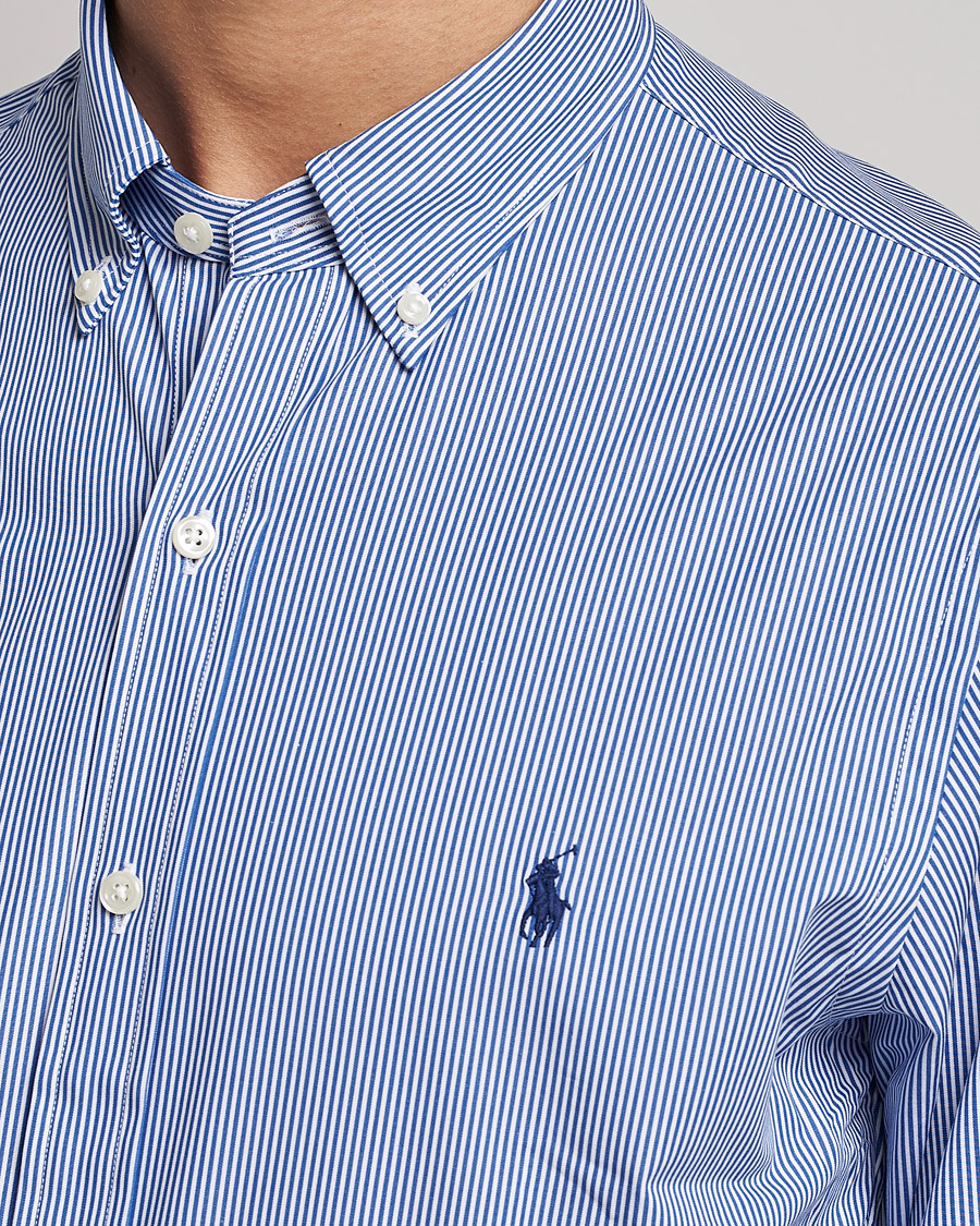 Herre | Skjorter | Polo Ralph Lauren | Slim Fit Thin Stripe Poplin Shirt Blue/White