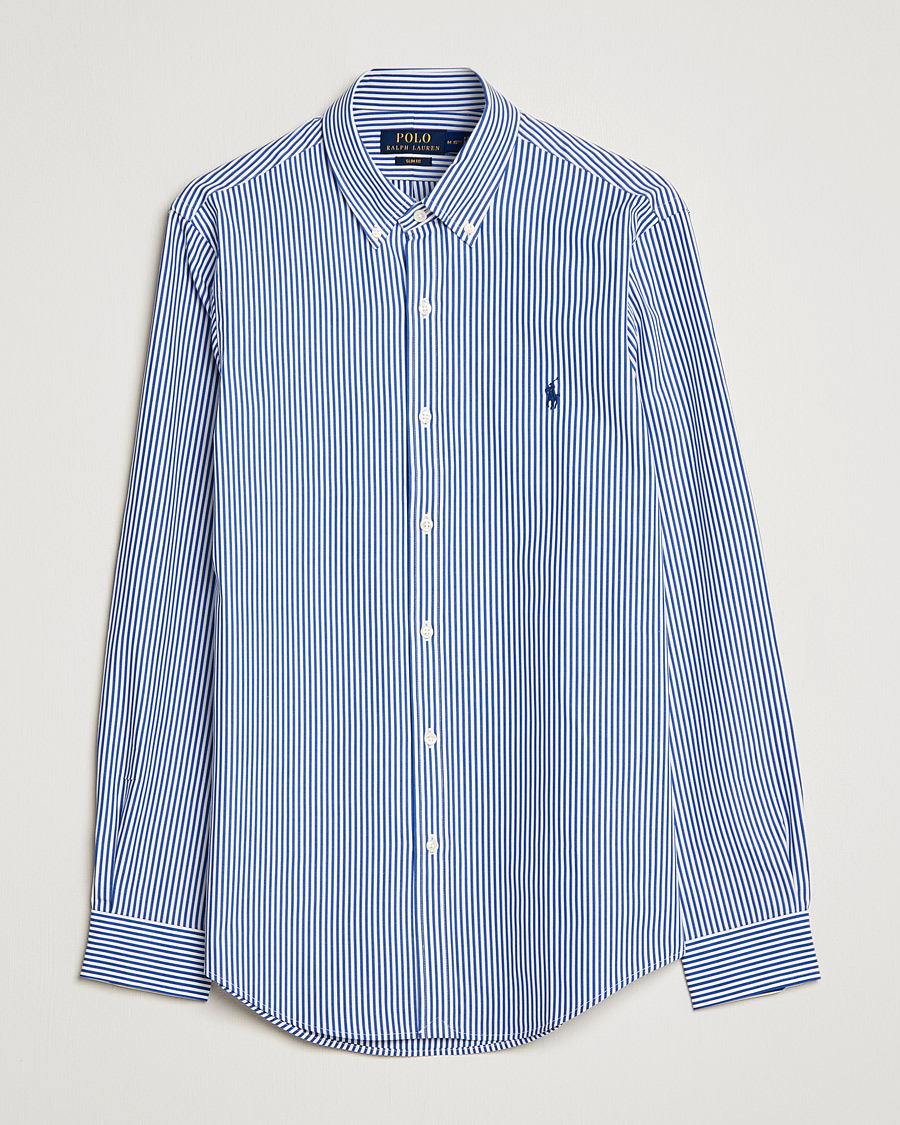 Herre | Skjorter | Polo Ralph Lauren | Slim Fit Big Stripe Poplin Shirt Blue/White