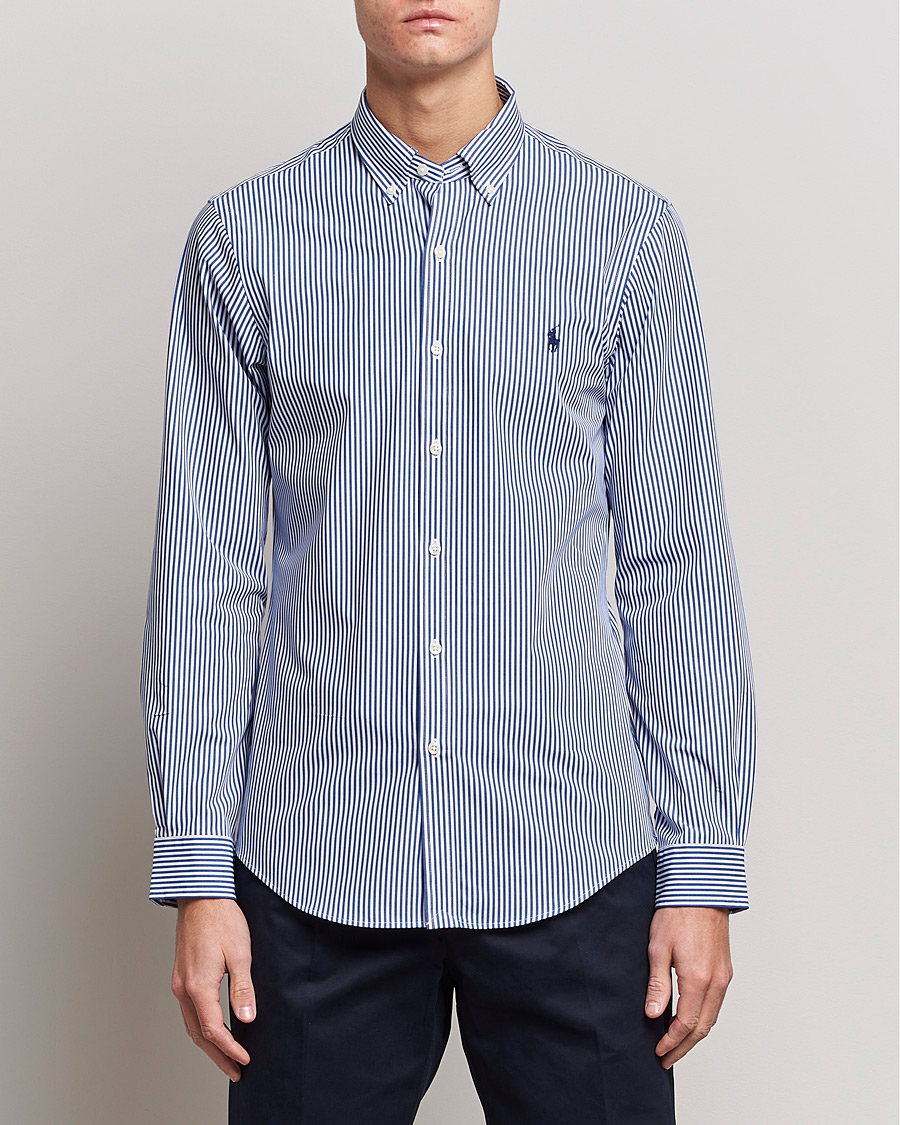 Herre |  | Polo Ralph Lauren | Slim Fit Big Stripe Poplin Shirt Blue/White
