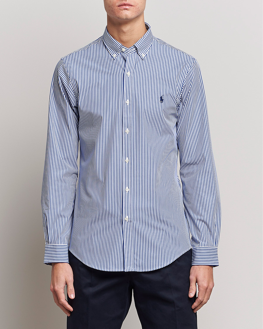 Herre | Tøj | Polo Ralph Lauren | Slim Fit Big Stripe Poplin Shirt Blue/White